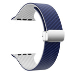 碳纖維磁吸銀色錶扣錶帶，適用於 Apple Watch Series 9 45mm，適用於 Apple Watch Series 9 41mm，適用於 Apple Watch Ultra 49mm