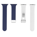碳纖維磁吸銀色錶扣錶帶，適用於 Apple Watch Series 9 45mm，適用於 Apple Watch Series 9 41mm，適用於 Apple Watch Ultra 49mm