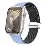 碳纖維磁吸銀色錶扣錶帶，適用於 Apple Watch Series 9 45mm，適用於 Apple Watch Series 9 41mm，適用於 Apple Watch Ultra 49mm