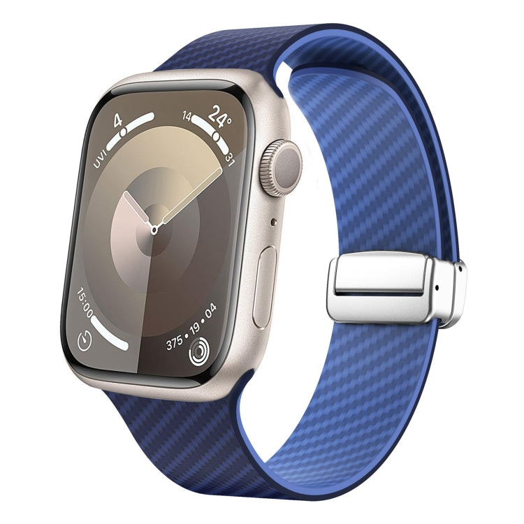 碳纖維磁吸銀色錶扣錶帶，適用於 Apple Watch Series 9 45mm，適用於 Apple Watch Series 9 41mm，適用於 Apple Watch Ultra 49mm