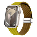 碳纖維磁吸銀色錶扣錶帶，適用於 Apple Watch Series 9 45mm，適用於 Apple Watch Series 9 41mm，適用於 Apple Watch Ultra 49mm