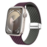 碳纖維磁吸銀色錶扣錶帶，適用於 Apple Watch Series 9 45mm，適用於 Apple Watch Series 9 41mm，適用於 Apple Watch Ultra 49mm