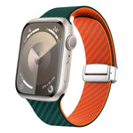 碳纖維磁吸銀色錶扣錶帶，適用於 Apple Watch Series 9 45mm，適用於 Apple Watch Series 9 41mm，適用於 Apple Watch Ultra 49mm