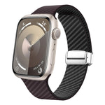 碳纖維磁吸銀色錶扣錶帶，適用於 Apple Watch Series 9 45mm，適用於 Apple Watch Series 9 41mm，適用於 Apple Watch Ultra 49mm