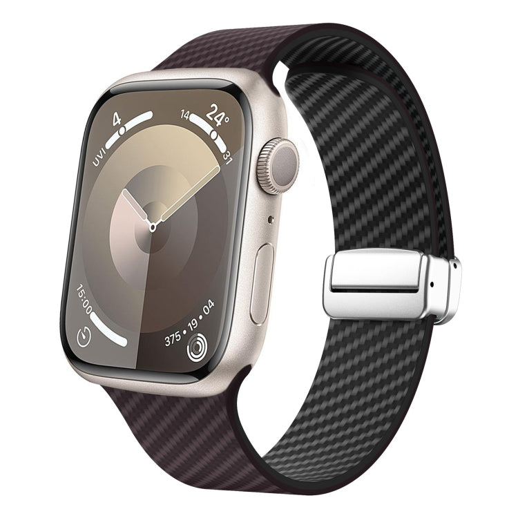 碳纖維磁吸銀色錶扣錶帶，適用於 Apple Watch Series 9 45mm，適用於 Apple Watch Series 9 41mm，適用於 Apple Watch Ultra 49mm