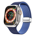 碳纖維磁吸銀色錶扣錶帶，適用於 Apple Watch Series 9 45mm，適用於 Apple Watch Series 9 41mm，適用於 Apple Watch Ultra 49mm