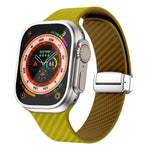 碳纖維磁吸銀色錶扣錶帶，適用於 Apple Watch Series 9 45mm，適用於 Apple Watch Series 9 41mm，適用於 Apple Watch Ultra 49mm