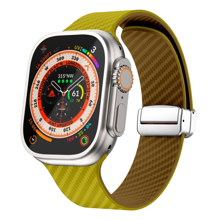 碳纖維磁吸銀色錶扣錶帶，適用於 Apple Watch Series 9 45mm，適用於 Apple Watch Series 9 41mm，適用於 Apple Watch Ultra 49mm