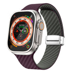 碳纖維磁吸銀色錶扣錶帶，適用於 Apple Watch Series 9 45mm，適用於 Apple Watch Series 9 41mm，適用於 Apple Watch Ultra 49mm