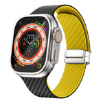 碳纖維磁吸銀色錶扣錶帶，適用於 Apple Watch Series 9 45mm，適用於 Apple Watch Series 9 41mm，適用於 Apple Watch Ultra 49mm