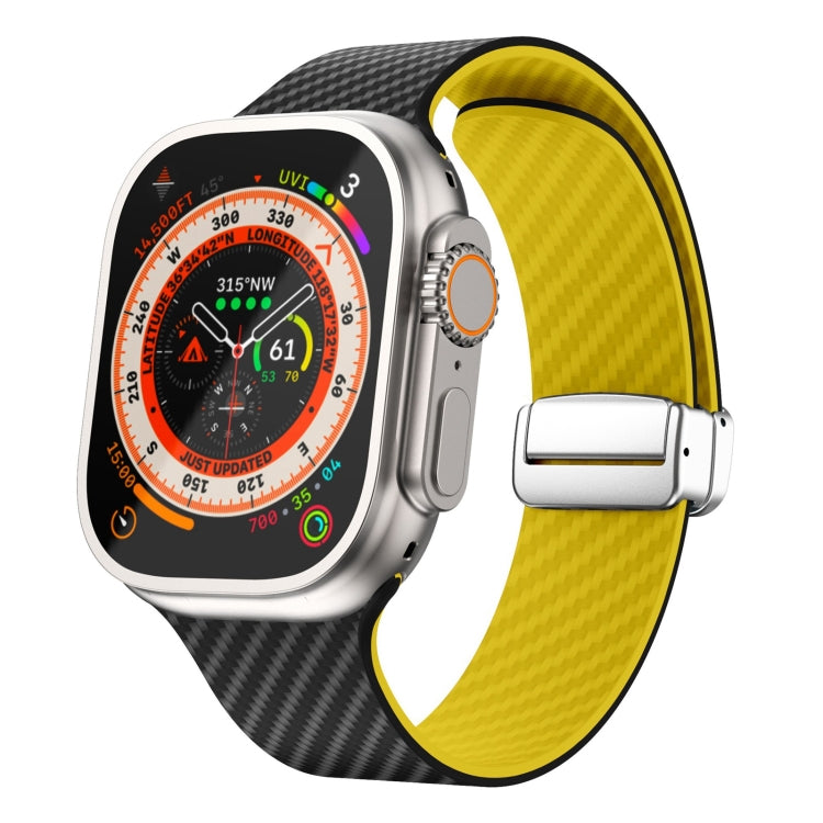 碳纖維磁吸銀色錶扣錶帶，適用於 Apple Watch Series 9 45mm，適用於 Apple Watch Series 9 41mm，適用於 Apple Watch Ultra 49mm
