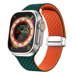 碳纖維磁吸銀色錶扣錶帶，適用於 Apple Watch Series 9 45mm，適用於 Apple Watch Series 9 41mm，適用於 Apple Watch Ultra 49mm