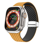 碳纖維磁吸銀色錶扣錶帶，適用於 Apple Watch Series 9 45mm，適用於 Apple Watch Series 9 41mm，適用於 Apple Watch Ultra 49mm