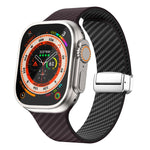 碳纖維磁吸銀色錶扣錶帶，適用於 Apple Watch Series 9 45mm，適用於 Apple Watch Series 9 41mm，適用於 Apple Watch Ultra 49mm