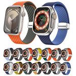 碳纖維磁吸銀色錶扣錶帶，適用於 Apple Watch Series 9 45mm，適用於 Apple Watch Series 9 41mm，適用於 Apple Watch Ultra 49mm