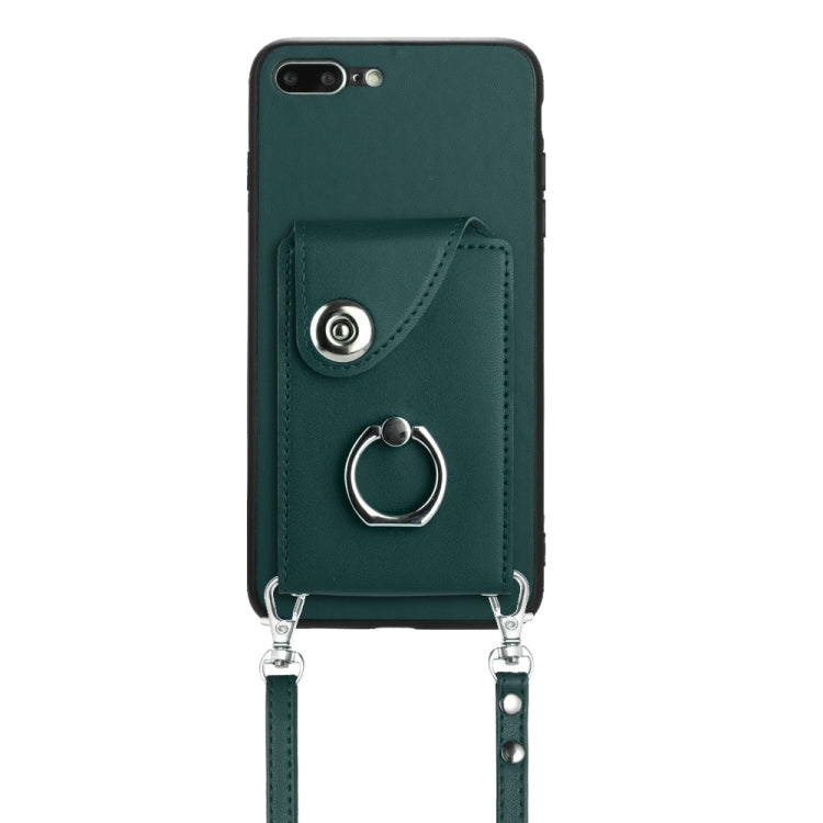有機卡包戒指支架手機殼附長掛繩，適用於 iPhone 8 Plus / 7 Plus
