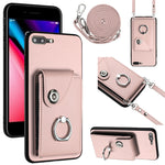 有機卡包戒指支架手機殼附長掛繩，適用於 iPhone 8 Plus / 7 Plus