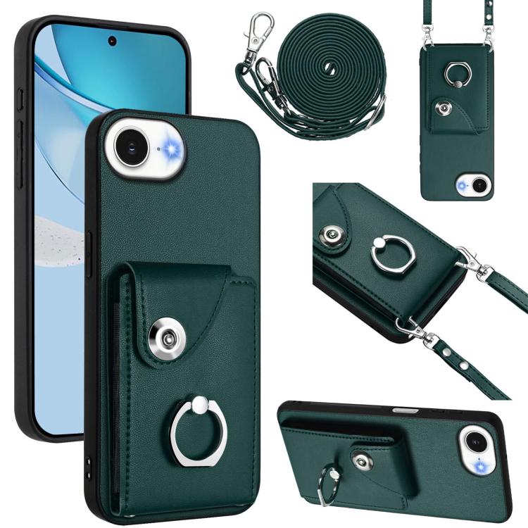 有機卡包戒指支架手機殼附長掛繩，適用於 iPhone 17e / 16e、iPhone 17 Pro Max、iPhone 17 Pro、iPhone 17、iPhone Air、iPhone 16 Pro Max、iPhone 16 Pro、iPhone 16 Plus
