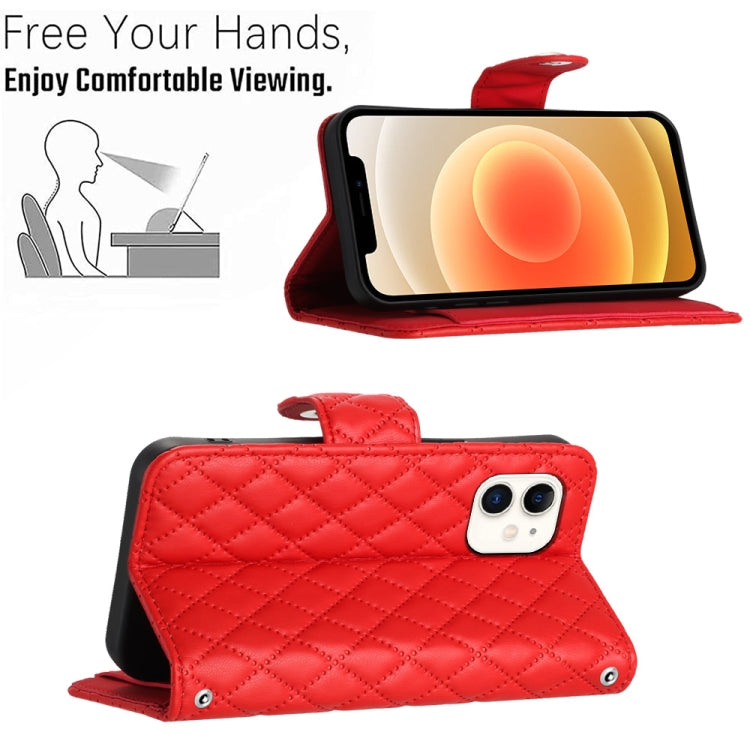 菱形紋理翻蓋皮革手機殼 附掛繩，適用於 iPhone 11，iPhone 11 Pro，iPhone XS / X，iPhone XR，iPhone XS Max，iPhone 8 Plus / 7 Plus / 6s Plus
