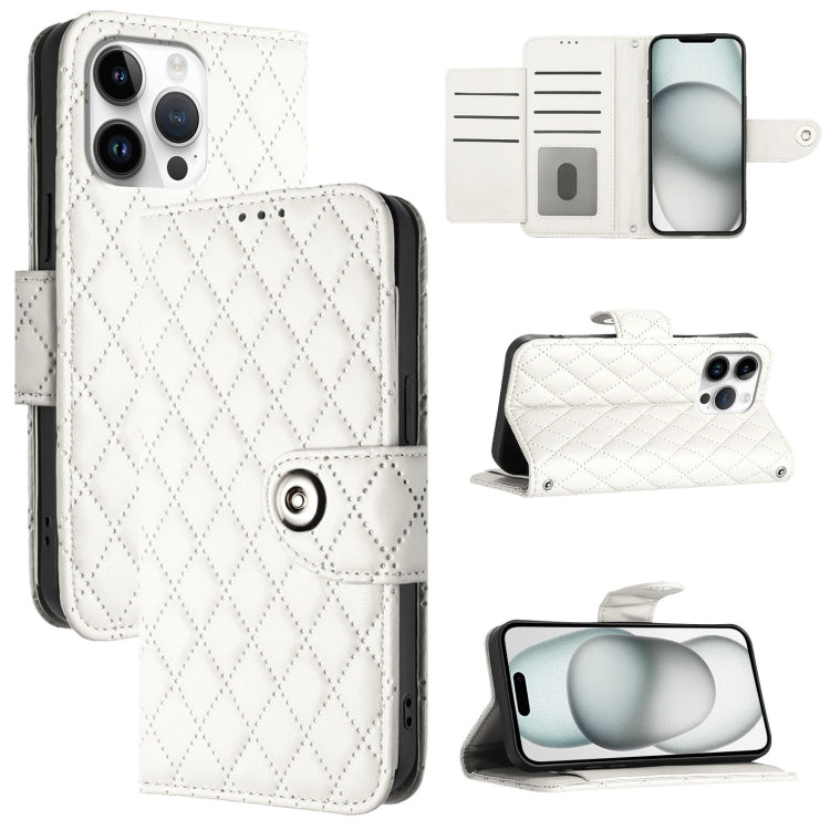 菱形紋理翻蓋皮革手機殼附掛繩，適用於 iPhone 17 Pro Max、iPhone 17 Pro、iPhone 17、iPhone Air、iPhone SE 2024、iPhone 16 Pro Max、iPhone 16 Pro、iPhone 16 Plus
