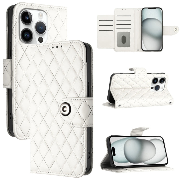 菱形紋理翻蓋皮革手機殼附掛繩，適用於 iPhone 17 Pro Max、iPhone 17 Pro、iPhone 17、iPhone Air、iPhone SE 2024、iPhone 16 Pro Max、iPhone 16 Pro、iPhone 16 Plus