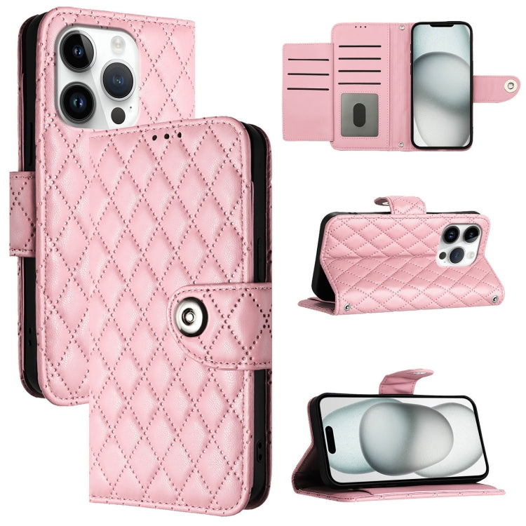 菱形紋理翻蓋皮革手機殼附掛繩，適用於 iPhone 17 Pro Max、iPhone 17 Pro、iPhone 17、iPhone Air、iPhone SE 2024、iPhone 16 Pro Max、iPhone 16 Pro、iPhone 16 Plus