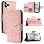 菱形紋理翻蓋皮革手機殼附掛繩，適用於iPhone 14 Pro Max、iPhone SE 2022 / 2020 / 8 / 7、iPhone 13 Pro Max、iPhone 13 Pro、iPhone 13、iPhone 12 / 12 Pro、iPhone 12 Pro Max、iPhone 11 Pro Max