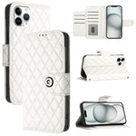 菱形紋理翻蓋皮革手機殼 附掛繩，適用於 iPhone 11，iPhone 11 Pro，iPhone XS / X，iPhone XR，iPhone XS Max，iPhone 8 Plus / 7 Plus / 6s Plus