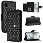 菱形紋理翻蓋皮革手機殼 附掛繩，適用於 iPhone 11，iPhone 11 Pro，iPhone XS / X，iPhone XR，iPhone XS Max，iPhone 8 Plus / 7 Plus / 6s Plus