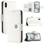菱形紋理翻蓋皮革手機殼 附掛繩，適用於 iPhone 11，iPhone 11 Pro，iPhone XS / X，iPhone XR，iPhone XS Max，iPhone 8 Plus / 7 Plus / 6s Plus