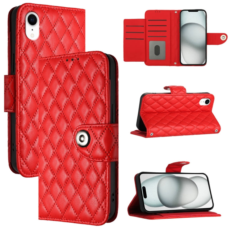 菱形紋理翻蓋皮革手機殼 附掛繩，適用於 iPhone 11，iPhone 11 Pro，iPhone XS / X，iPhone XR，iPhone XS Max，iPhone 8 Plus / 7 Plus / 6s Plus