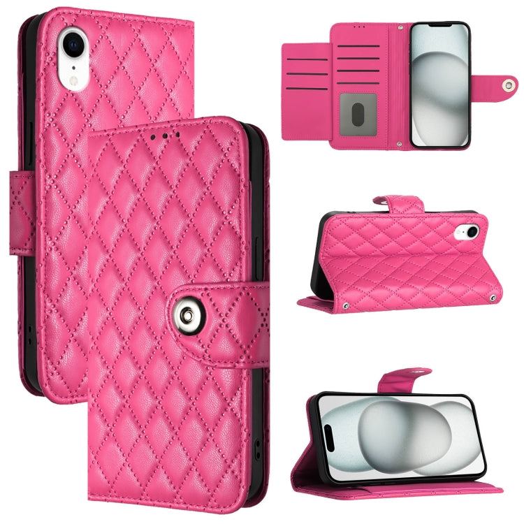 菱形紋理翻蓋皮革手機殼 附掛繩，適用於 iPhone 11，iPhone 11 Pro，iPhone XS / X，iPhone XR，iPhone XS Max，iPhone 8 Plus / 7 Plus / 6s Plus