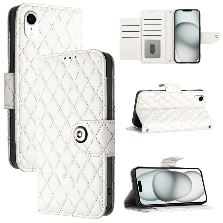 菱形紋理翻蓋皮革手機殼 附掛繩，適用於 iPhone 11，iPhone 11 Pro，iPhone XS / X，iPhone XR，iPhone XS Max，iPhone 8 Plus / 7 Plus / 6s Plus