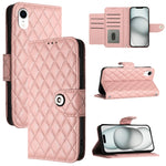 菱形紋理翻蓋皮革手機殼 附掛繩，適用於 iPhone 11，iPhone 11 Pro，iPhone XS / X，iPhone XR，iPhone XS Max，iPhone 8 Plus / 7 Plus / 6s Plus