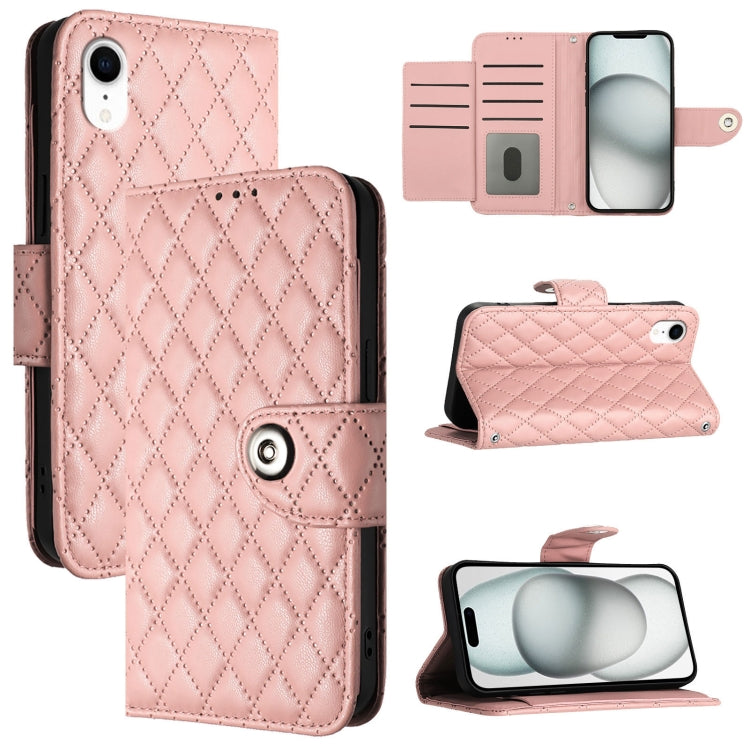 菱形紋理翻蓋皮革手機殼 附掛繩，適用於 iPhone 11，iPhone 11 Pro，iPhone XS / X，iPhone XR，iPhone XS Max，iPhone 8 Plus / 7 Plus / 6s Plus