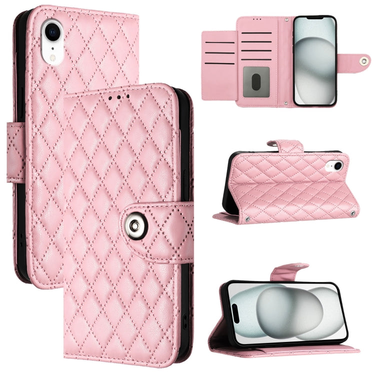 菱形紋理翻蓋皮革手機殼 附掛繩，適用於 iPhone 11，iPhone 11 Pro，iPhone XS / X，iPhone XR，iPhone XS Max，iPhone 8 Plus / 7 Plus / 6s Plus