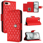 菱形紋理翻蓋皮革手機殼 附掛繩，適用於 iPhone 11，iPhone 11 Pro，iPhone XS / X，iPhone XR，iPhone XS Max，iPhone 8 Plus / 7 Plus / 6s Plus