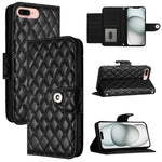 菱形紋理翻蓋皮革手機殼 附掛繩，適用於 iPhone 11，iPhone 11 Pro，iPhone XS / X，iPhone XR，iPhone XS Max，iPhone 8 Plus / 7 Plus / 6s Plus