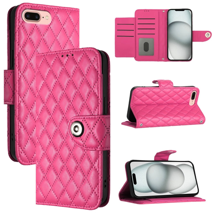 菱形紋理翻蓋皮革手機殼 附掛繩，適用於 iPhone 11，iPhone 11 Pro，iPhone XS / X，iPhone XR，iPhone XS Max，iPhone 8 Plus / 7 Plus / 6s Plus