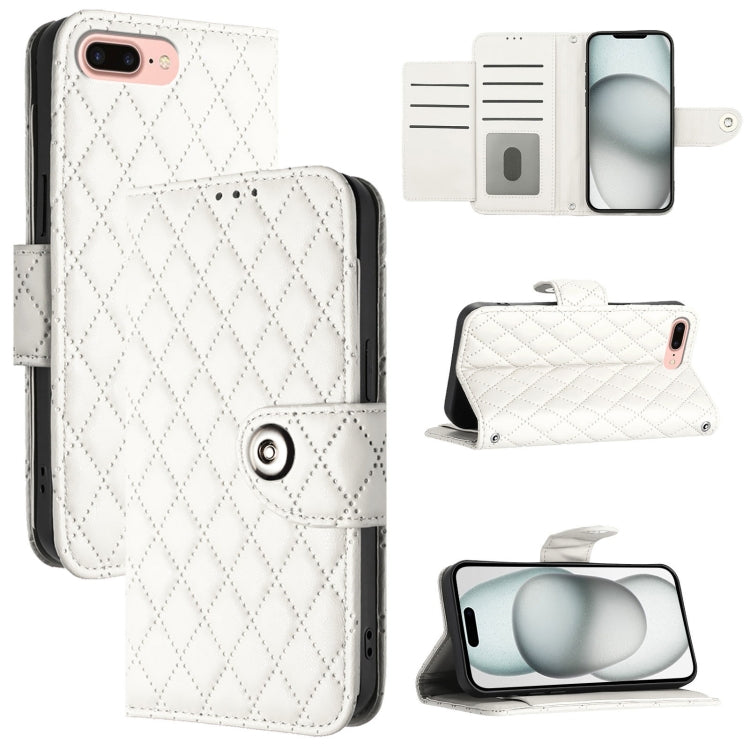菱形紋理翻蓋皮革手機殼 附掛繩，適用於 iPhone 11，iPhone 11 Pro，iPhone XS / X，iPhone XR，iPhone XS Max，iPhone 8 Plus / 7 Plus / 6s Plus