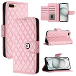 菱形紋理翻蓋皮革手機殼 附掛繩，適用於 iPhone 11，iPhone 11 Pro，iPhone XS / X，iPhone XR，iPhone XS Max，iPhone 8 Plus / 7 Plus / 6s Plus