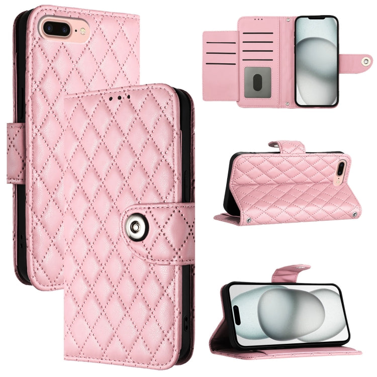 菱形紋理翻蓋皮革手機殼 附掛繩，適用於 iPhone 11，iPhone 11 Pro，iPhone XS / X，iPhone XR，iPhone XS Max，iPhone 8 Plus / 7 Plus / 6s Plus