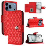 菱形紋理翻蓋皮革手機殼附掛繩，適用於 iPhone 17 Pro Max、iPhone 17 Pro、iPhone 17、iPhone Air、iPhone SE 2024、iPhone 16 Pro Max、iPhone 16 Pro、iPhone 16 Plus