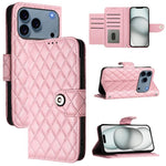 菱形紋理翻蓋皮革手機殼附掛繩，適用於 iPhone 17 Pro Max、iPhone 17 Pro、iPhone 17、iPhone Air、iPhone SE 2024、iPhone 16 Pro Max、iPhone 16 Pro、iPhone 16 Plus