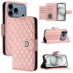 菱形紋理翻蓋皮革手機殼附掛繩，適用於 iPhone 17 Pro Max、iPhone 17 Pro、iPhone 17、iPhone Air、iPhone SE 2024、iPhone 16 Pro Max、iPhone 16 Pro、iPhone 16 Plus