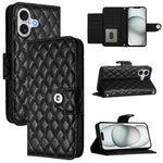 菱形紋理翻蓋皮革手機殼附掛繩，適用於 iPhone 17 Pro Max、iPhone 17 Pro、iPhone 17、iPhone Air、iPhone SE 2024、iPhone 16 Pro Max、iPhone 16 Pro、iPhone 16 Plus
