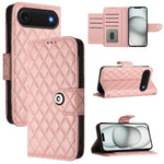 菱形紋理翻蓋皮革手機殼附掛繩，適用於 iPhone 17 Pro Max、iPhone 17 Pro、iPhone 17、iPhone Air、iPhone SE 2024、iPhone 16 Pro Max、iPhone 16 Pro、iPhone 16 Plus