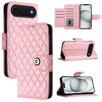 菱形紋理翻蓋皮革手機殼附掛繩，適用於 iPhone 17 Pro Max、iPhone 17 Pro、iPhone 17、iPhone Air、iPhone SE 2024、iPhone 16 Pro Max、iPhone 16 Pro、iPhone 16 Plus