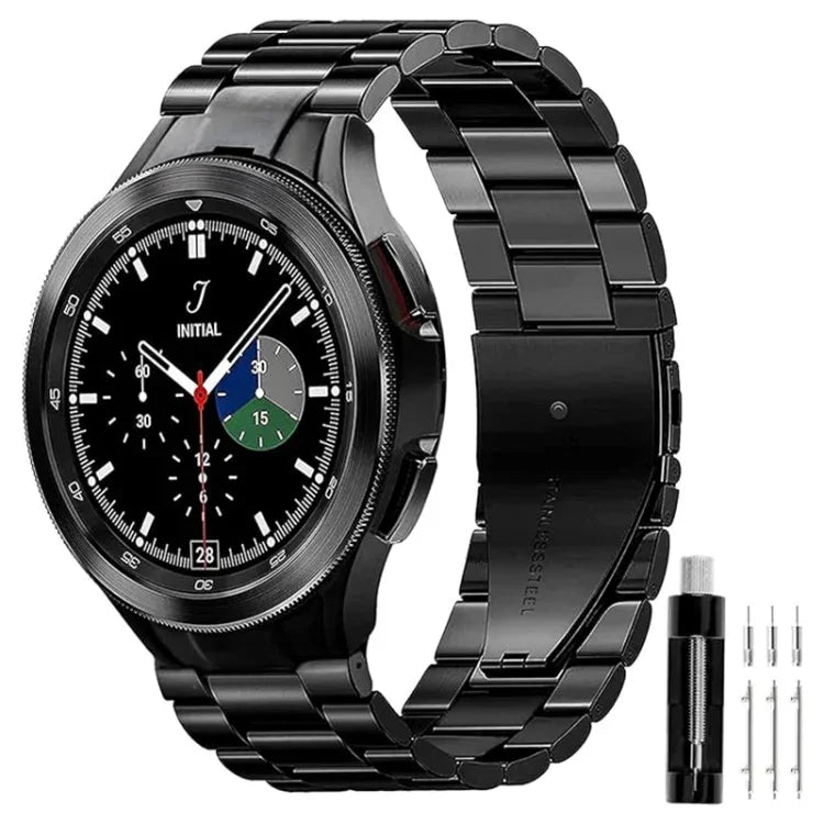 三珠不鏽鋼金屬錶帶，適用於 Samsung Galaxy Watch 6 / 5 / 4