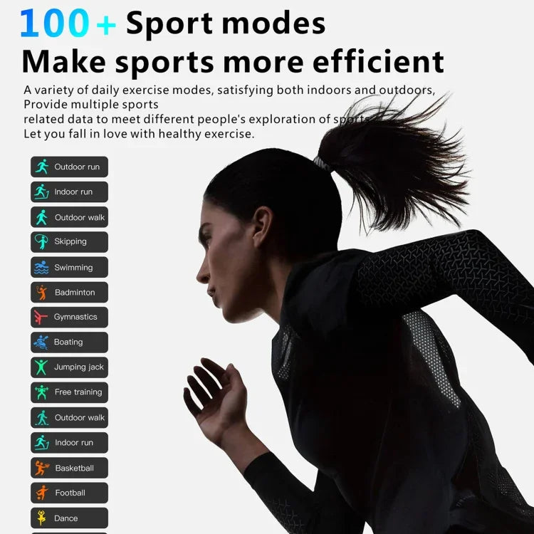 QX7 Pro 2.0 吋 BT5.2 智慧運動手錶，支援藍牙通話／睡眠／血糖／血氧／體溫／心率／血壓健康監測